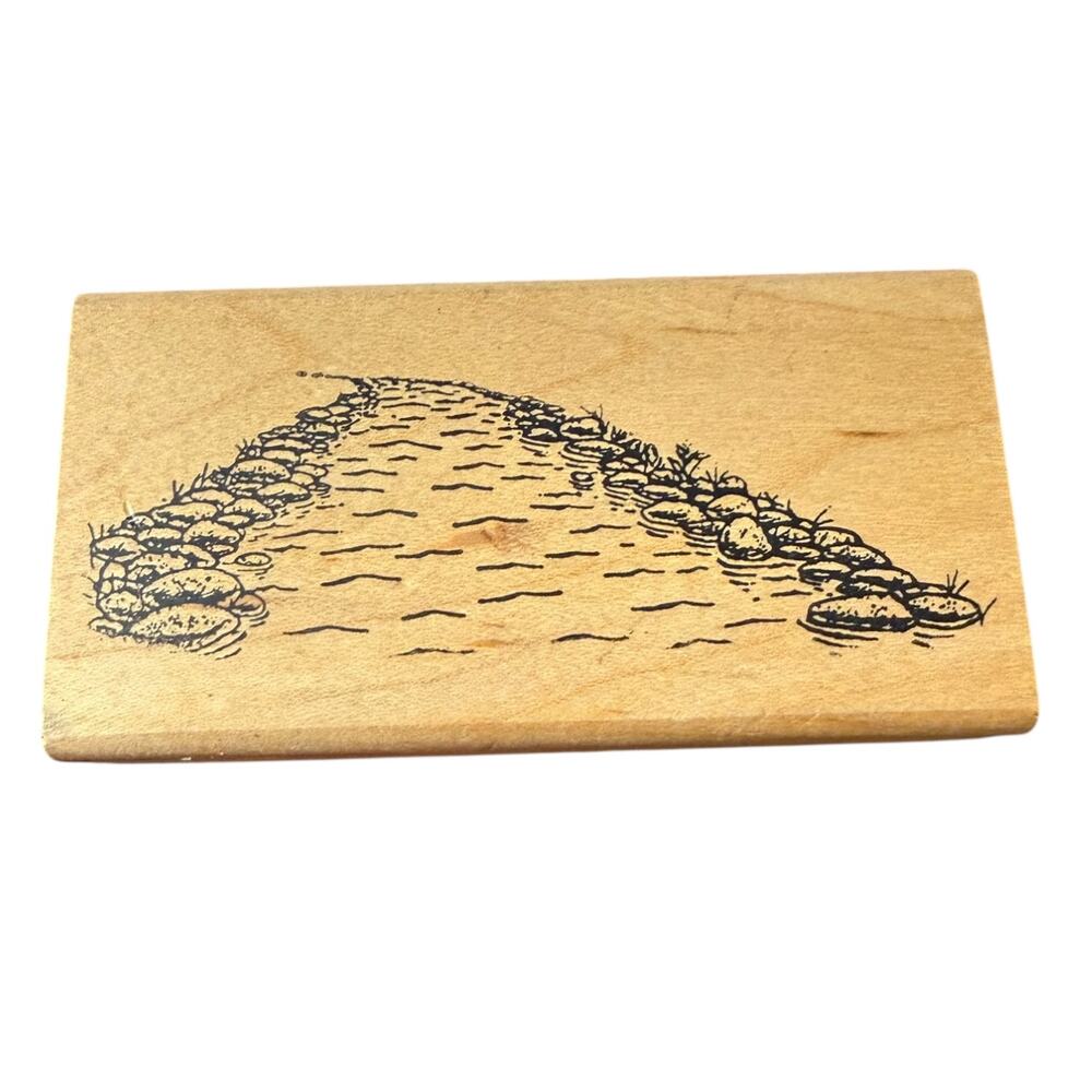 Visions Of Ink Vintage River Bank Flowing Water Rubber Stamp